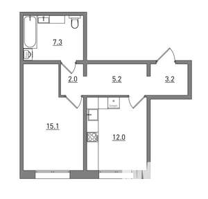 1-к квартира, вторичка, 45м2, 1/16 этаж