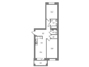 3-к квартира, вторичка, 70м2, 4/6 этаж