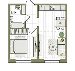 2-к квартира, вторичка, 38м2, 1/17 этаж