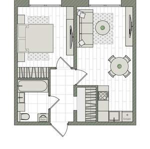 2-к квартира, вторичка, 40м2, 9/16 этаж
