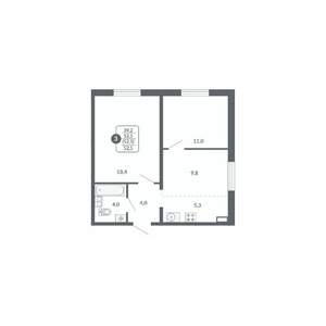 3-к квартира, вторичка, 53м2, 15/17 этаж