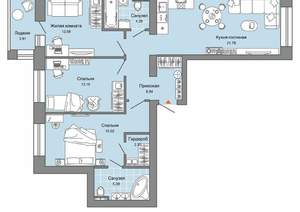 3-к квартира, вторичка, 85м2, 2/8 этаж