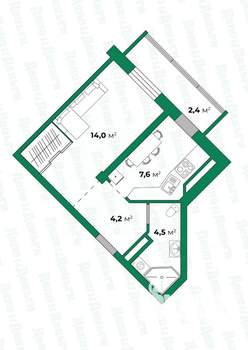 1-к квартира, вторичка, 30м2, 15/17 этаж