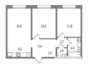 3-к квартира, вторичка, 60м2, 2/16 этаж