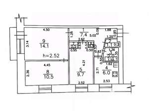 3-к квартира, вторичка, 52м2, 4/5 этаж