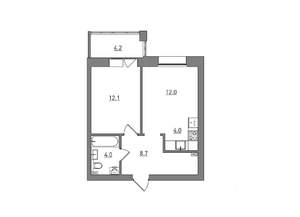 2-к квартира, вторичка, 45м2, 6/6 этаж