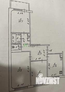 3-к квартира, вторичка, 70м2, 2/5 этаж