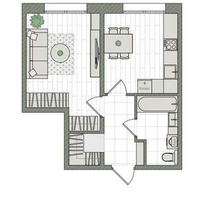 1-к квартира, вторичка, 35м2, 1/16 этаж