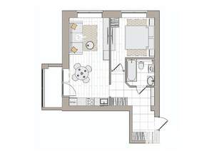 2-к квартира, вторичка, 48м2, 2/6 этаж