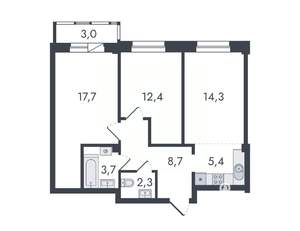 3-к квартира, вторичка, 68м2, 10/16 этаж