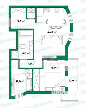 3-к квартира, вторичка, 107м2, 12/12 этаж