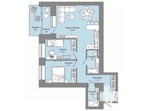 2-к квартира, вторичка, 69м2, 2/4 этаж