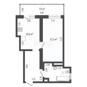 1-к квартира, вторичка, 36м2, 12/25 этаж