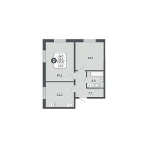 1-к квартира, вторичка, 57м2, 14/17 этаж