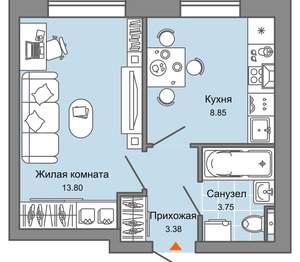 3-к квартира, вторичка, 71м2, 4/8 этаж