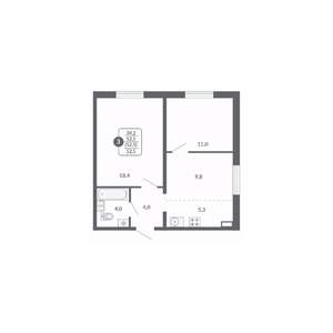 3-к квартира, вторичка, 53м2, 3/17 этаж