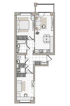 3-к квартира, вторичка, 71м2, 6/7 этаж