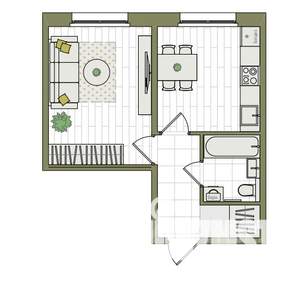 1-к квартира, вторичка, 33м2, 1/17 этаж