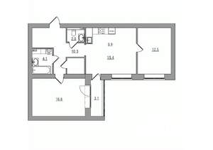 3-к квартира, вторичка, 70м2, 4/6 этаж