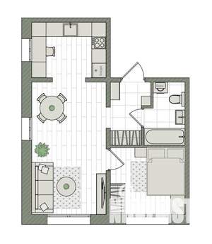 2-к квартира, вторичка, 42м2, 1/16 этаж