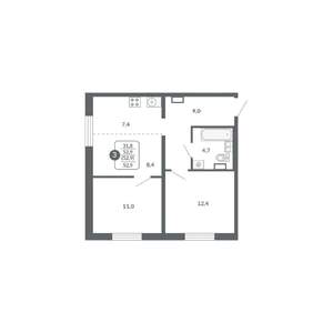 3-к квартира, вторичка, 53м2, 16/17 этаж