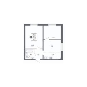3-к квартира, вторичка, 53м2, 4/17 этаж