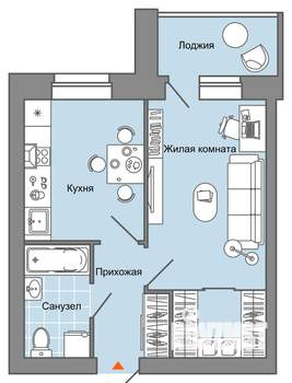 1-к квартира, вторичка, 36м2, 4/7 этаж