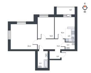3-к квартира, вторичка, 80м2, 10/12 этаж