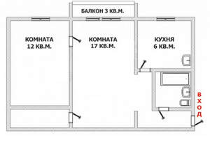 2-к квартира, вторичка, 46м2, 2/5 этаж