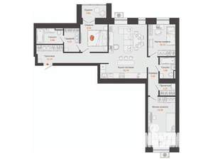 3-к квартира, вторичка, 94м2, 4/12 этаж