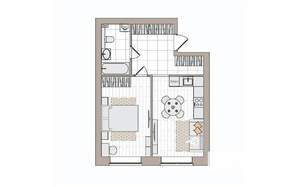 2-к квартира, вторичка, 42м2, 1/6 этаж