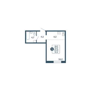 1-к квартира, вторичка, 31м2, 13/17 этаж