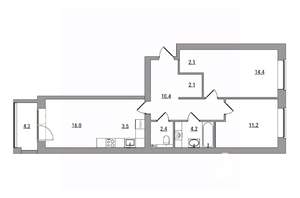 3-к квартира, вторичка, 71м2, 6/7 этаж