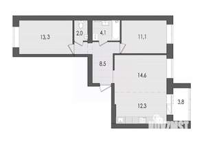 3-к квартира, вторичка, 70м2, 9/9 этаж