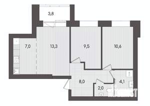 3-к квартира, вторичка, 58м2, 2/9 этаж