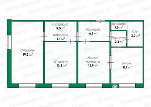 3-к квартира, вторичка, 76м2, 4/17 этаж