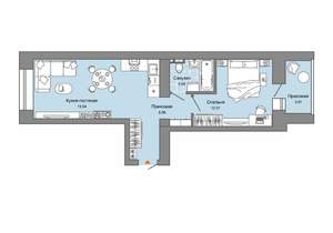 1-к квартира, вторичка, 47м2, 1/8 этаж