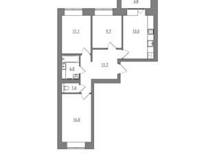3-к квартира, вторичка, 69м2, 9/12 этаж