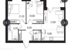 3-к квартира, вторичка, 57м2, 3/10 этаж