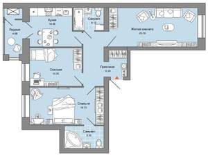 3-к квартира, вторичка, 83м2, 5/6 этаж