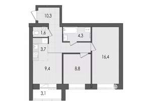 3-к квартира, вторичка, 58м2, 8/9 этаж