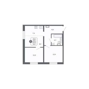 3-к квартира, вторичка, 53м2, 12/17 этаж