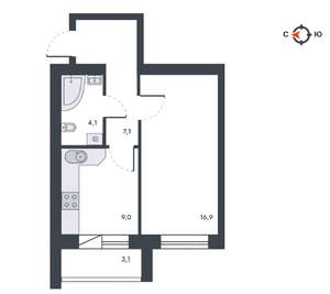 1-к квартира, вторичка, 40м2, 9/12 этаж