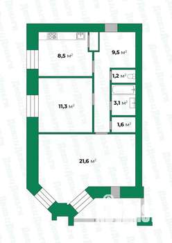 2-к квартира, вторичка, 57м2, 8/13 этаж
