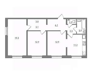 3-к квартира, вторичка, 76м2, 1/17 этаж