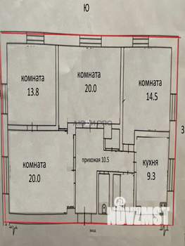 4-к квартира, вторичка, 91м2, 2/5 этаж