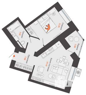 1-к квартира, строящийся дом, 46м2, 4/12 этаж