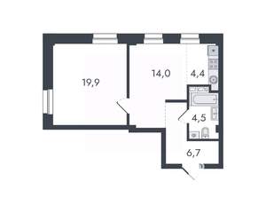 2-к квартира, вторичка, 50м2, 12/16 этаж