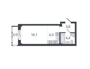 Студия квартира, вторичка, 32м2, 6/16 этаж