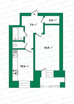 1-к квартира, вторичка, 41м2, 5/10 этаж